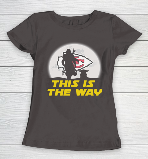 Kansas City Chiefs NFL Football Star Wars Yoda And Mandalorian This Is The Way Women's T-Shirt 7