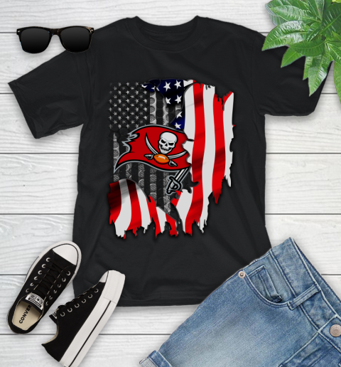 Tampa Bay Buccaneers NFL Football American Flag Youth T-Shirt