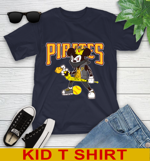 Pittsburgh Pirates MLB Baseball Mickey Peace Sign Sports Youth T-Shirt 3