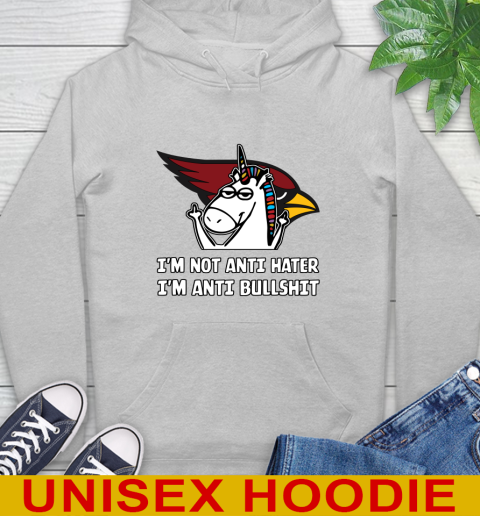 Arizona Cardinals NFL Football Unicorn I'm Not Anti Hater I'm Anti Bullshit Hoodie 6