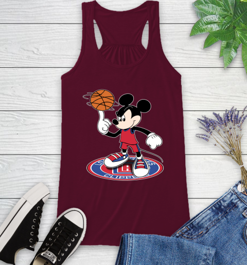 NBA Basketball LA Clippers Cheerful Mickey Disney Shirt Racerback Tank 3