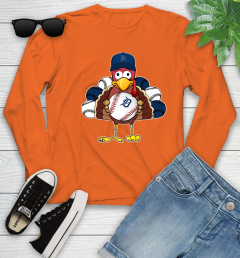 Detroit Tigers Turkey thanksgiving Youth Long Sleeve 4