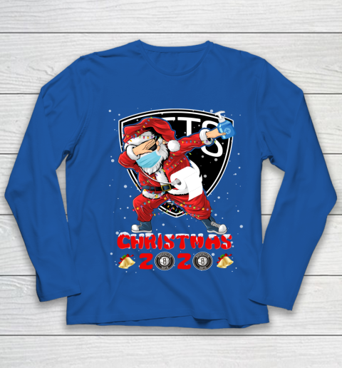 Brooklyn Nets Funny Santa Claus Dabbing Christmas 2020 NBA Youth Long Sleeve 7