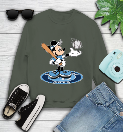 MLB Baseball Tampa Bay Rays Cheerful Mickey Disney Shirt Youth Sweatshirt 9