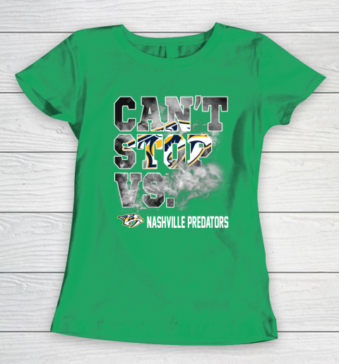 NHL Nashville Predators Hockey Can't Stop Vs Women's T-Shirt 5