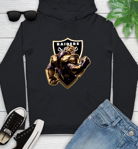 NFL Thanos Avengers Endgame Football Sports Oakland Raiders Youth Hoodie 2