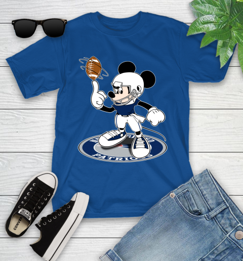 NFL Football New England Patriots Cheerful Mickey Disney Shirt Youth T-Shirt 9