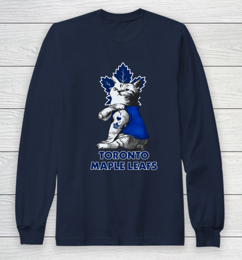 NHL My Cat Loves Toronto Maple Leafs Hockey Long Sleeve T-Shirt 2