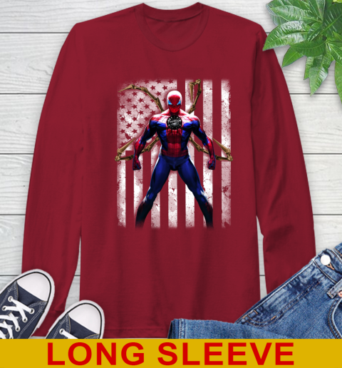 NBA Basketball Toronto Raptors Spider Man Avengers Marvel American Flag Shirt Long Sleeve T-Shirt 9