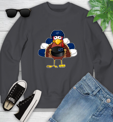 Tampa Bay Lightning Turkey Thanksgiving Day Youth Sweatshirt 6