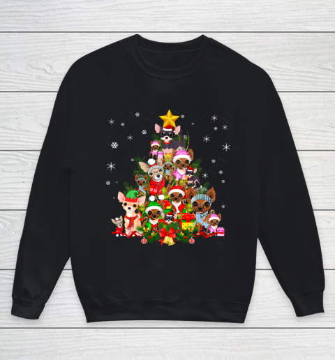 Chihuahua Christmas Tree T Shirt Xmas Gift For Chihuahua Dog Youth Sweatshirt