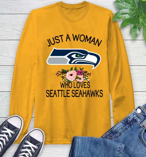 NFL Just A Woman Who Loves Seattle Seahawks Football Sports Long Sleeve T-Shirt 2