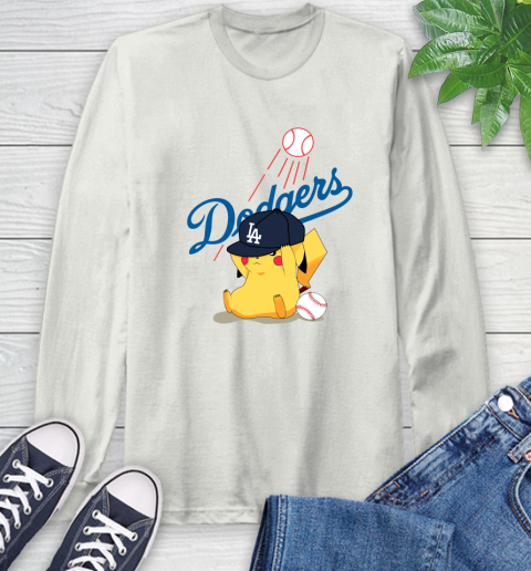 MLB Pikachu Baseball Sports Los Angeles Dodgers Long Sleeve T-Shirt 12