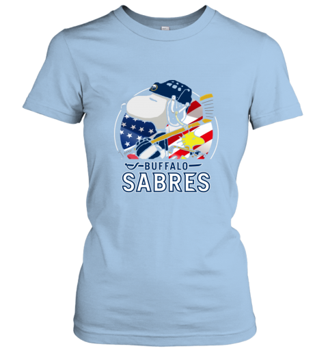 wyk6 buffalo sabres ice hockey snoopy and woodstock nhl ladies t shirt 20 front light blue