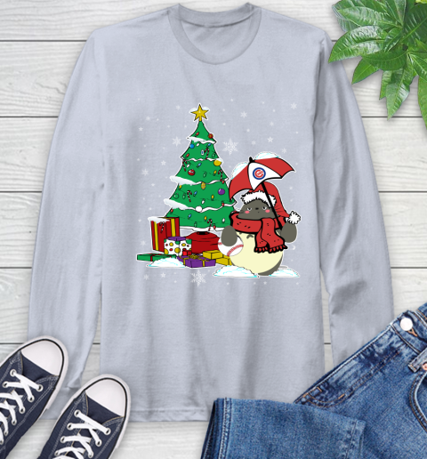 Chicago Cubs MLB Baseball Cute Tonari No Totoro Christmas Sports Long Sleeve T-Shirt 6