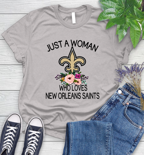 NFL Just A Woman Who Loves New Orleans Saints Football Sports Women's T-Shirt 10