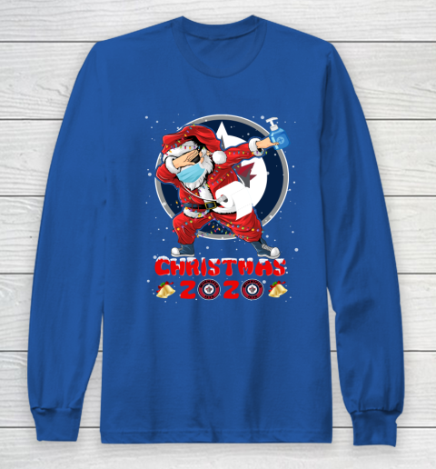 Winnipeg Jets Funny Santa Claus Dabbing Christmas 2020 NHL Long Sleeve T-Shirt 6