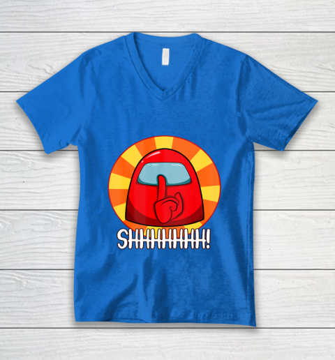 Among Us Game Shirt Cool Among Us shirt Crewmate or Impostor SHHHHHH V-Neck T-Shirt 5