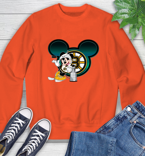 NHL Boston Bruins Stanley Cup Mickey Mouse Disney Hockey T Shirt Sweatshirt 4