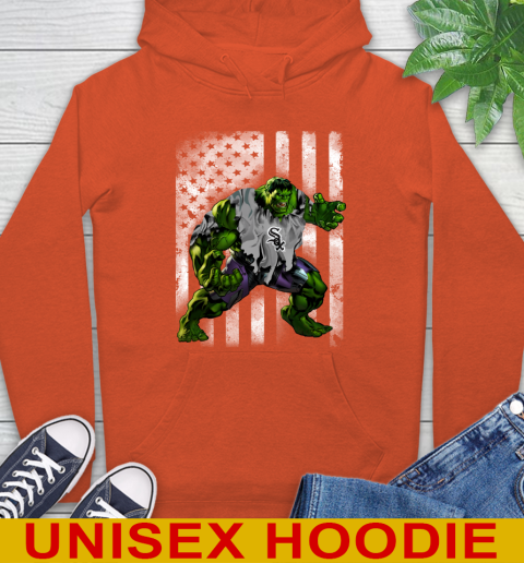 Chicago White Sox Hulk Marvel Avengers MLB Baseball American Flag Hoodie 4