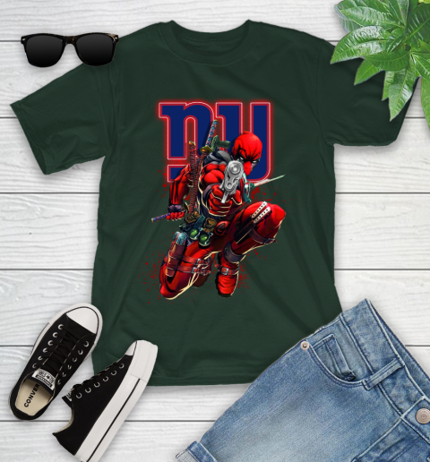 NFL Deadpool Marvel Comics Sports Football New York Giants Youth T-Shirt 5