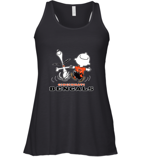 Snoopy And Charlie Brown Happy Cincinnati Bengals Fans Racerback Tank