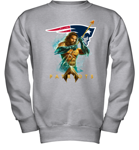 NFL New England Patriots Aquaman DC Football Sports GYm1FxHknYn youth sweatshirt 47 95 151514 front sport grey