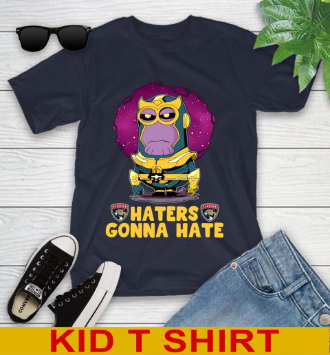 NHL Hockey Florida Panthers Haters Gonna Hate Thanos Minion Marvel Shirt Youth T-Shirt 3