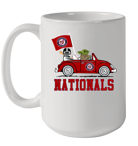 MLB Baseball Washington Nationals Darth Vader Baby Yoda Driving Star Wars Shirt Ceramic Mug 15oz