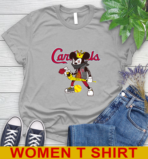 St.Louis Cardinals MLB Baseball Mickey Peace Sign Sports Women's T-Shirt 5