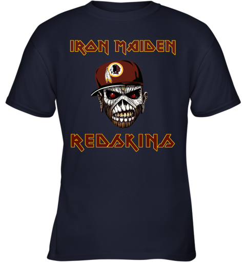 NFL Washington Redskins Iron Maiden Rock Band Music Football Sports pBXQm2lU2UO youth t shirt 26 95 151514 front navy