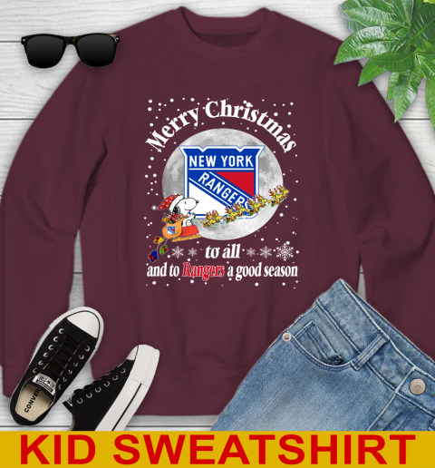 New York Rangers Merry Christmas To All And To Rangers A Good Season NHL Hockey Sports Youth Sweatshirt 4