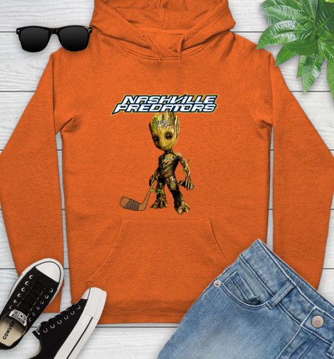 Nashville Predators NHL Hockey Groot Marvel Guardians Of The Galaxy Youth Hoodie 5