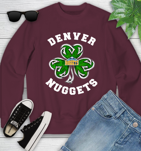NBA Denver Nuggets Three Leaf Clover St Patrick's Day Basketball Sports Youth Sweatshirt 5 NBA Denver Nuggets Three Leaf Clover St Patrick's Day Basketball Sports Youth Sweatshirt - Image 5