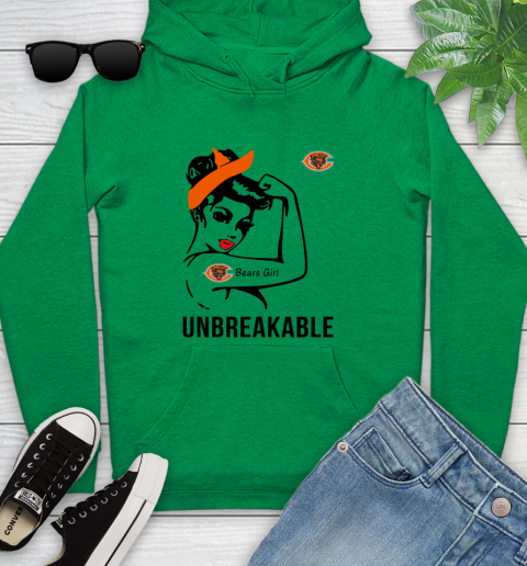 NFL Chicago Bears Girl Unbreakable Football Sports Youth Hoodie 5