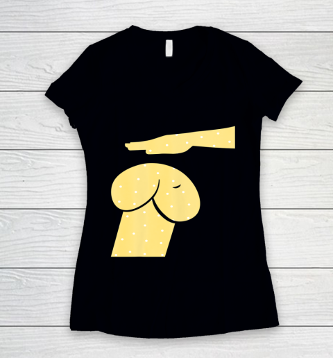 Dirty Mind Dog Shirt Funny Adult Humor Mens Womens Women's V-Neck T-Shirt
