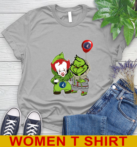 Minnesota Timberwolves Baby Pennywise Grinch Christmas NBA Basketball Women's T-Shirt 5