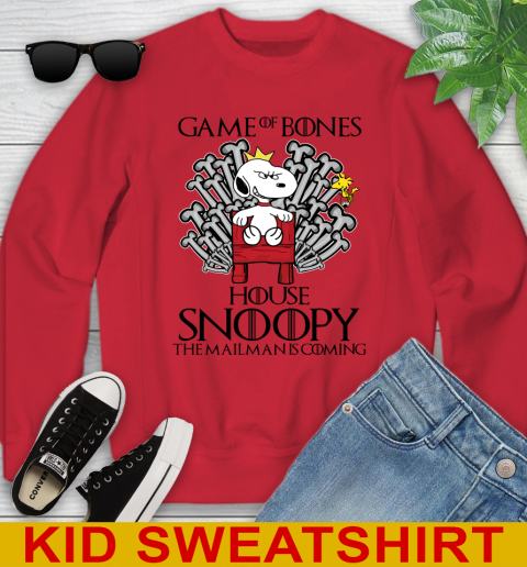 Game of bones house snoopy the mailman is coming tshirt 101