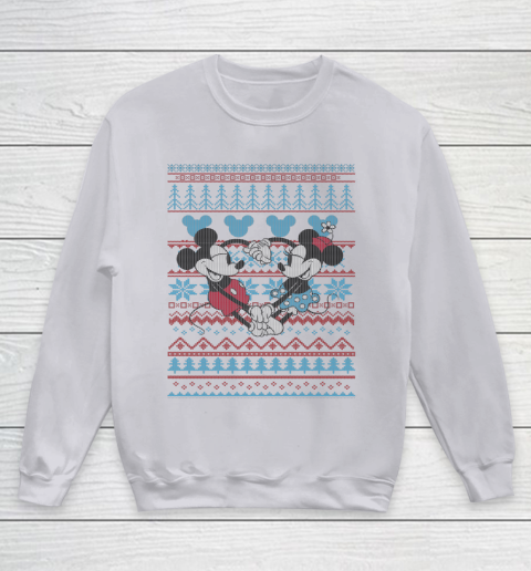 Disney Mickey And Minnie Mouse Christmas Ugly Sweater Style Youth Sweatshirt 3