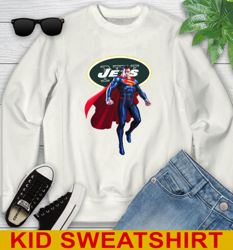 NFL Superman DC Sports Football New York Jets Youth Sweatshirt