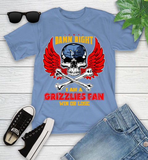 NBA Damn Right I Am A Memphis Grizzlies Win Or Lose Skull Basketball Sports Youth T-Shirt 15