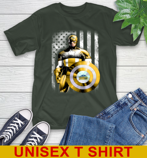 Denver Nuggets NBA Basketball Captain America Marvel Avengers American Flag Shirt T-Shirt 6