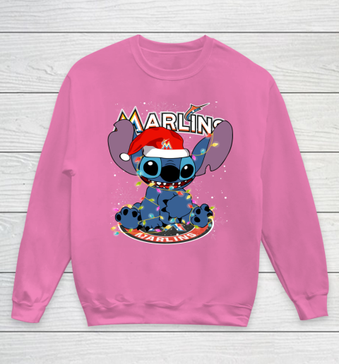 Miami Marlins MLB noel stitch Baseball Christmas Youth Sweatshirt 3