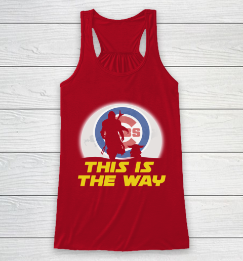 Chicago Cubs MLB Baseball Star Wars Yoda And Mandalorian This Is The Way Racerback Tank 4