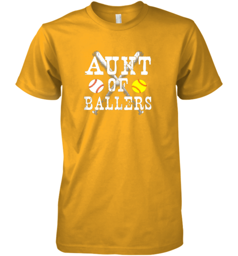 xpyk vintage aunt of ballers shirt funny baseball softball love premium guys tee 5 front gold