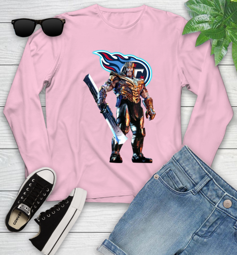 NFL Thanos Gauntlet Avengers Endgame Football Tennessee Titans Youth Long Sleeve 10