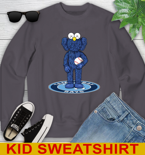 MLB Baseball Tampa Bay Rays Kaws Bff Blue Figure Shirt Youth Sweatshirt 6