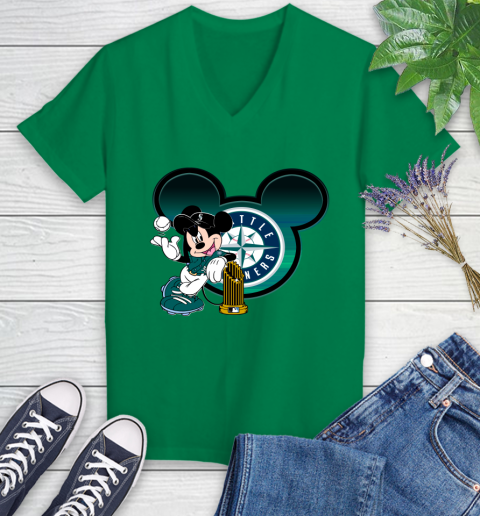 MLB San Francisco Giants The Commissioner's Trophy Mickey Mouse Disney Women's V-Neck T-Shirt 5