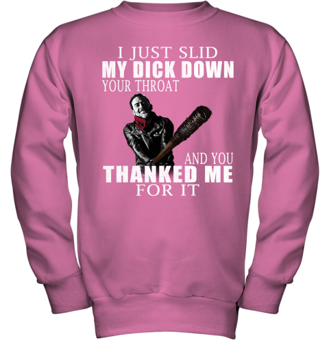rwjy i just slid my dick down your throat the walking dead shirts youth sweatshirt 47 front safety pink