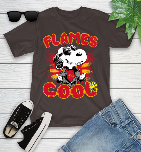 NHL Hockey Calgary Flames Cool Snoopy Shirt Youth T-Shirt 6